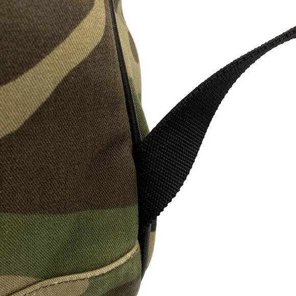 SAINT LAURENT PARIS - 437087 Khaki Black Multi Canvas Leather Backpack - Picture 10 of 15